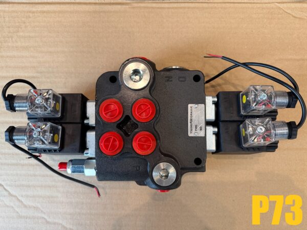 Rozdzielacz hydrauliczny 2-sekcyjny, elektryczny 24V, 80L